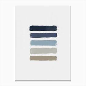 Blue & Taupe Stripes Canvas Print