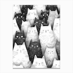 Perfectly Repeatable Artwork With Cute Cat Faces 63 Canvas Print