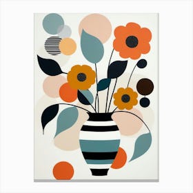 Flowers In A Vase Abstract Canvas Print