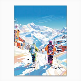Val Thorens   France, Ski Resort Illustration 1 Canvas Print