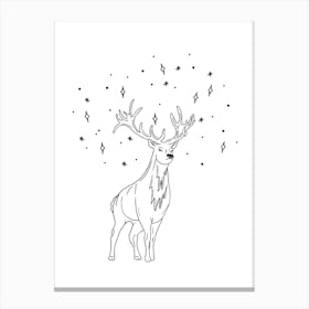 Magic Deer Line Canvas Print