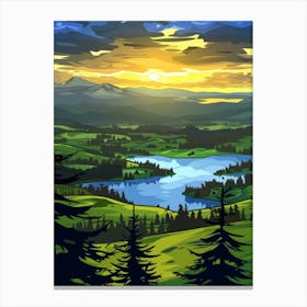 Landscape At Sunset 1 Canvas Print