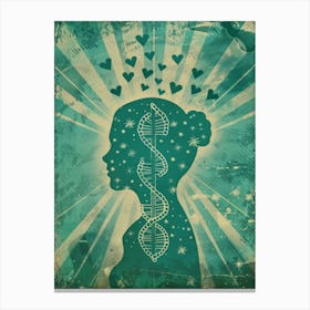 Dna Strands In The Heart Canvas Print