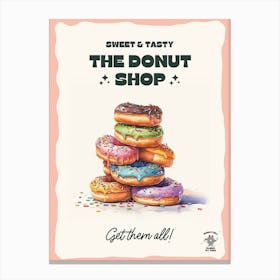 Stack Of Sprinkles Donuts The Donut Shop 6 Canvas Print