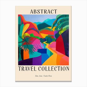 Abstract Travel Collection Poster San Jos Costa Rica 2 Canvas Print