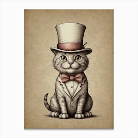 Top Hat Cat 2 Canvas Print