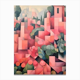 Pink Cubist Gardens Canvas Print