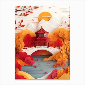 Beautiful Landscape Paper Craft Style 2 Canvas Print