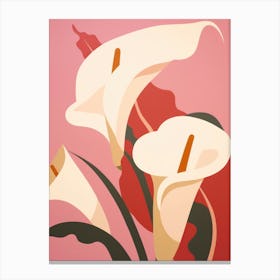 Calla Lilies Flower Big Bold Illustration 2 Canvas Print