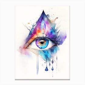 Spiritual Awakening, Symbol, Third Eye Watercolour 1 Canvas Print