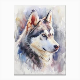 Siberian Husky Watercolor Painting 4 Canvas Print