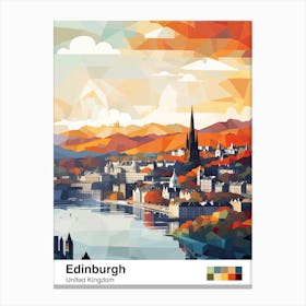 Edinburgh, United Kingdom, Geometric Illustration 3 Poster Canvas Print