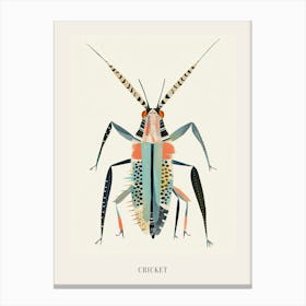 Colourful Insect Illustration Cricket 3 Poster Canvas Print