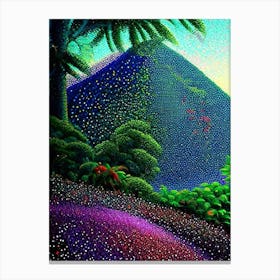 Costa Rica Pointillism Style Tropical Destination Canvas Print
