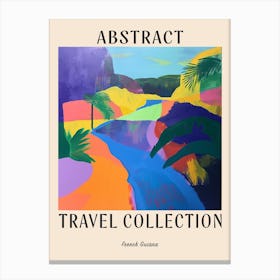 Abstract Travel Collection Poster French Guiana 1 Canvas Print