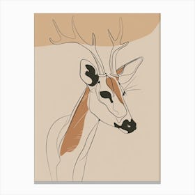 Antelope - Boho, Line Art 1 Canvas Print