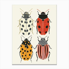 Colourful Insect Illustration Ladybug 9 Canvas Print