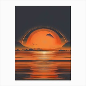 Sunset Over Water 1 Canvas Print