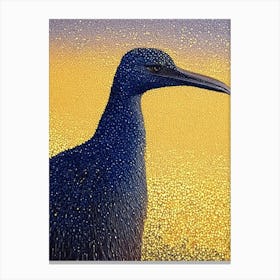 Cormorant Pointillism Bird Canvas Print