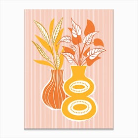 Bright Orange Vases Canvas Print