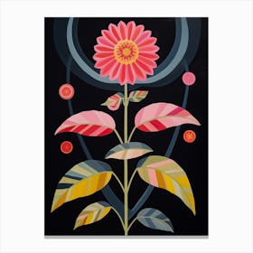 Zinnia 1 Hilma Af Klint Inspired Flower Illustration Canvas Print