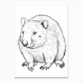 B&W Wombat Canvas Print