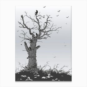 Crow On A Tree Canvas Print