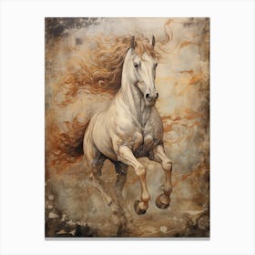 A Horse Painting In The Style Of Fresco Painting 4 Canvas Print