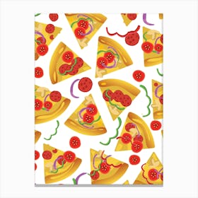 Pizza Slice Pattern Canvas Print