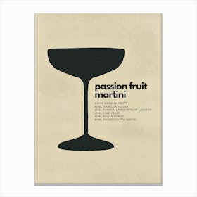 Neutral Passion Fruit Martini Cocktail Canvas Print