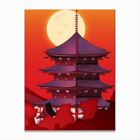 Chinese Pagoda At Sunset Canvas Print