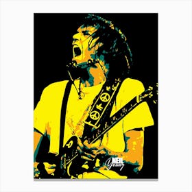 Neil Young Canadian American Musician Legend in Pop Art Illustration Canvas Print