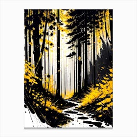 Yellow Path In The Woods Canvas Print