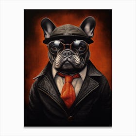Gangster Dog French Bulldog Canvas Print