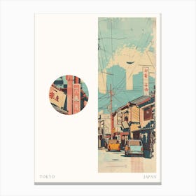 Tokyo Japan 1 Cut Out Travel Poster Canvas Print