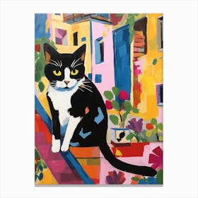 Painting Of A Cat In Seville Spain 1 Canvas Print