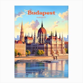 Budapest Hungary Cityscape Travel Art Canvas Print