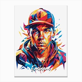 Eminem 01 Portrait Music Icon Style WPAP Pop Art Canvas Print