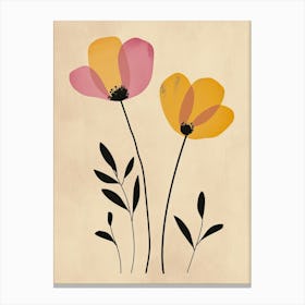 Barcelona Flower Market Boho Minimalist Style 1 Canvas Print