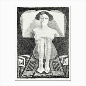 Front View Of Nude Figure In Geometric Setting (1920), Samuel Jessurun Canvas Print