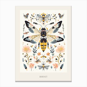 Colourful Insect Illustration Hornet 12 Poster Canvas Print