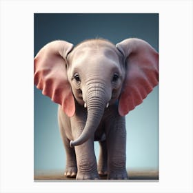 Cute Baby Elephant Nursery Ilustration (12) Canvas Print