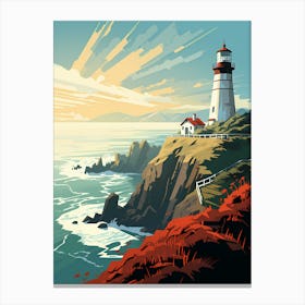 Lighthouse On The Cliff Canvas Print