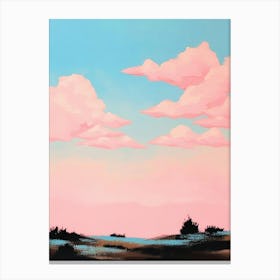 Pastel Pink Skies In The Evening Retro Canvas Print