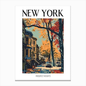 Prospect Heights New York Colourful Silkscreen Illustration 3 Poster Canvas Print