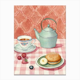 Pink Breakfast Food English Breakfast 2 Canvas Print