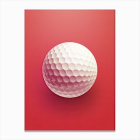 Golf Ball On Red Background Canvas Print