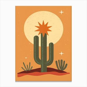Cactus In The Desert Illustration 2 Canvas Print