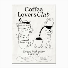 Coffee Club Kitchen | Coffee Lover’s Club | Coffee Bar 5 Canvas Print