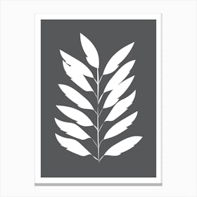 Minimalist Leaves Print in Grey Canvas Print